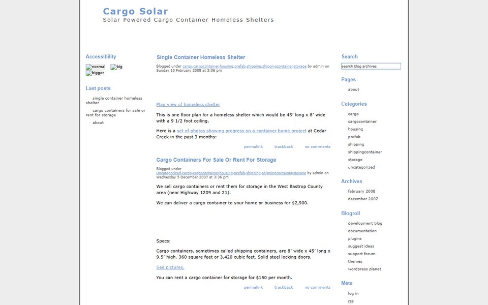 Peak-activity snapshot of cargosolar.com from Feb 24, 2011